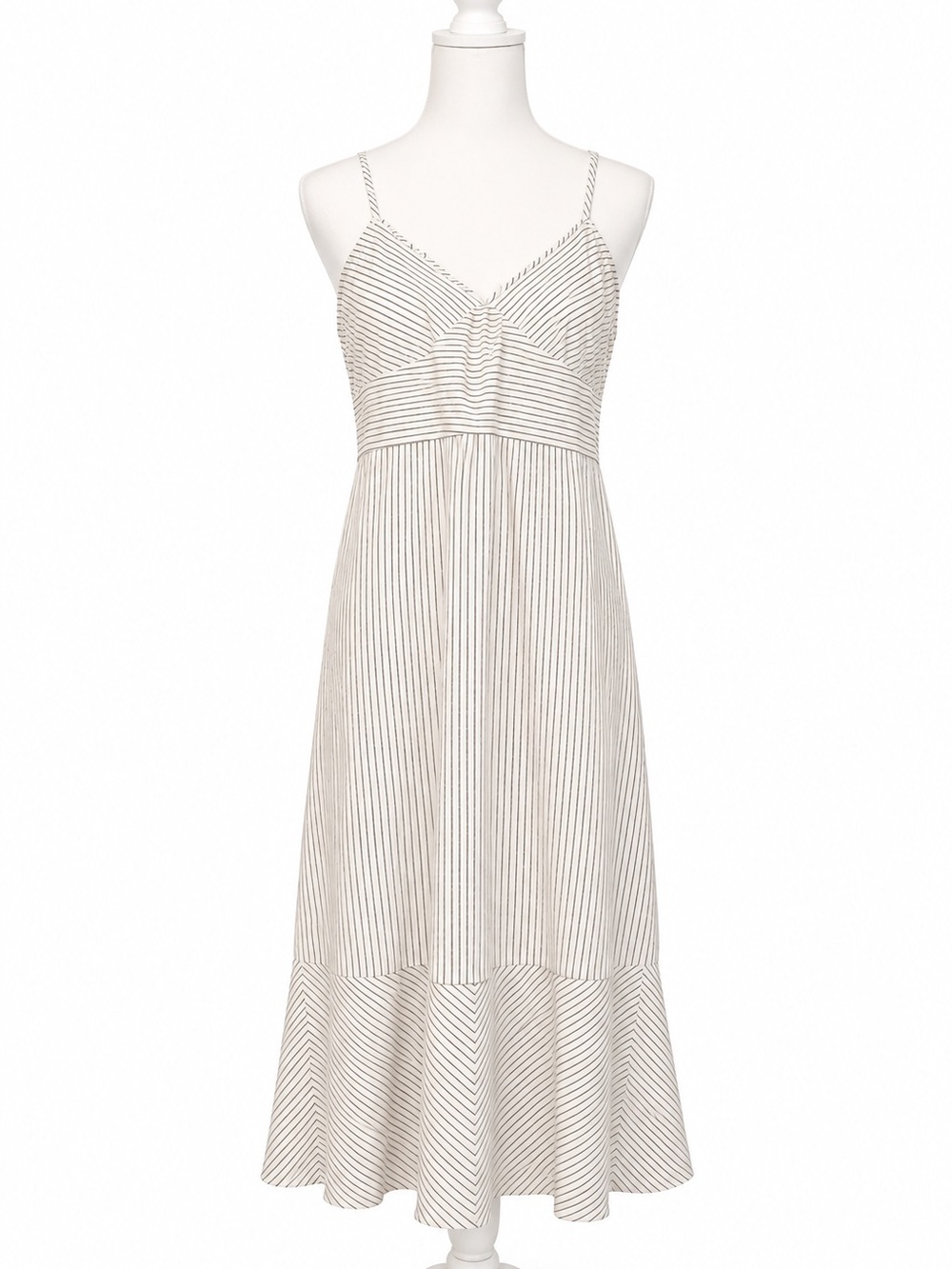Banana Republic NWT Ivory Pinstripe Midi Dress Size 6 Tall